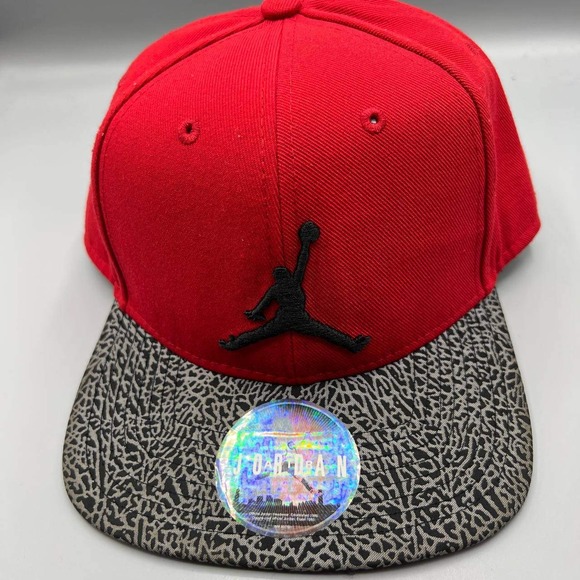 Air Jordan Hat Men Red Black Cement Elephant Embroidered Jumpman Snap Back Cap